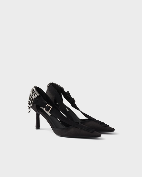 Canvas pumps with crystals - Black Canvas pumps with crystals - Black