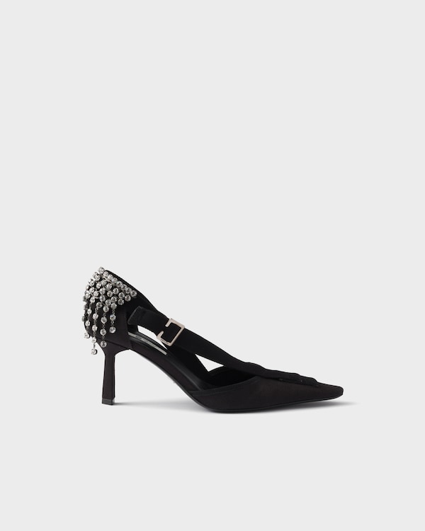 Canvas pumps with crystals - Black Canvas pumps with crystals - Black