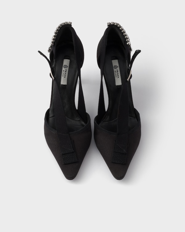 Canvas pumps with crystals - Black Canvas pumps with crystals - Black