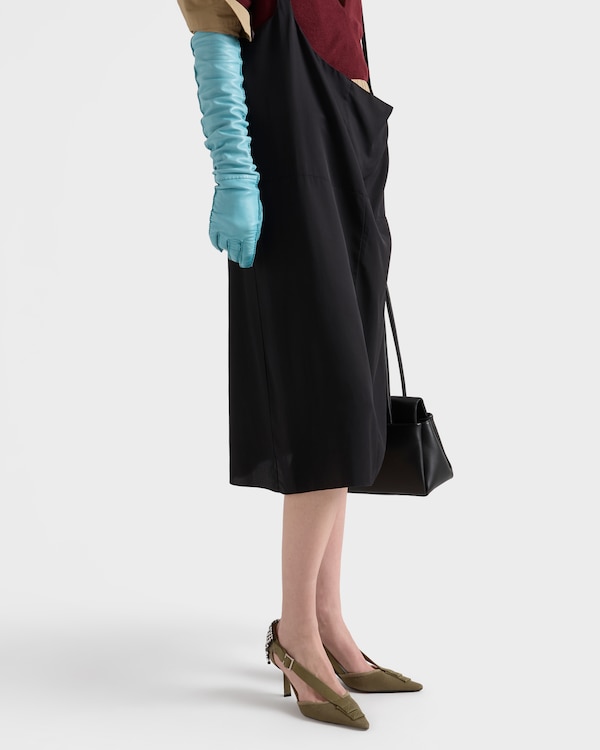 帆布仿水晶装饰高跟鞋 - 军绿色 帆布仿水晶装饰高跟鞋 - 军绿色