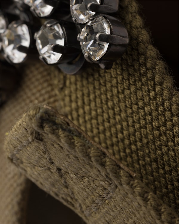 Canvas pumps with crystals - Military Green Canvas pumps with crystals - Military Green