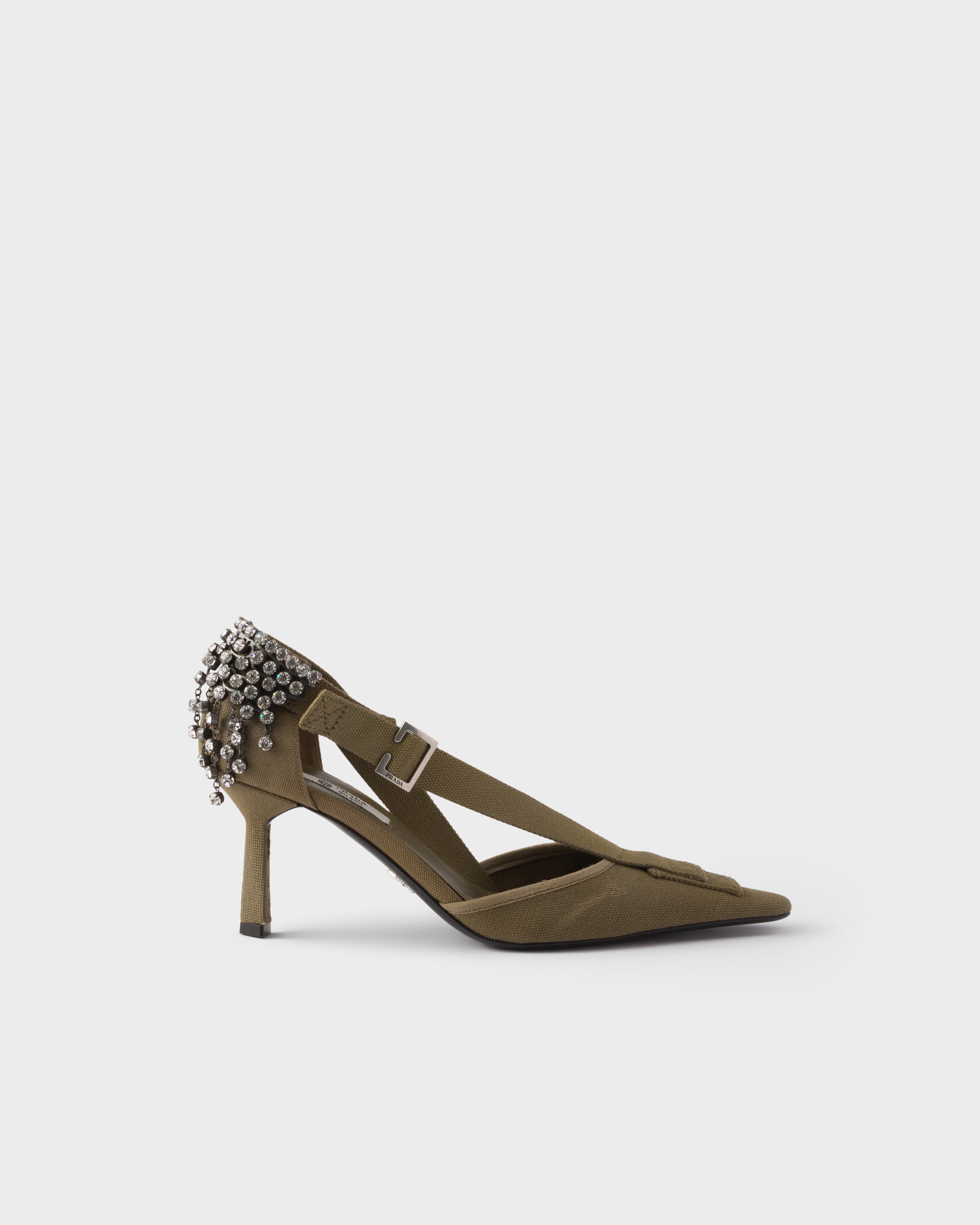 Prada Canvas pumps with crystals