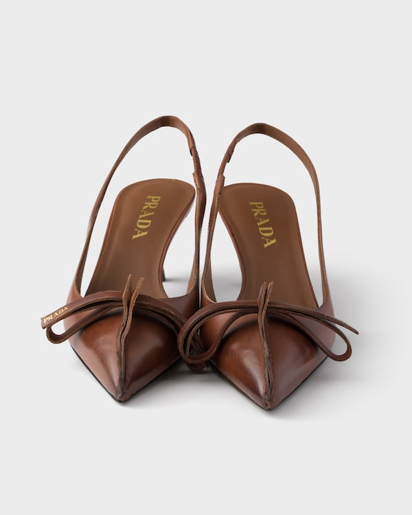 Leather slingback pumps - Cocoa Brown Leather slingback pumps - Cocoa Brown