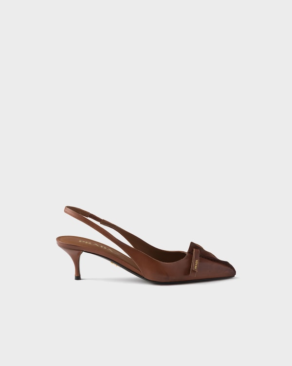 Leather slingback pumps - Cocoa Brown Leather slingback pumps - Cocoa Brown
