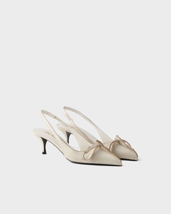 Escarpins à bride arrière en cuir - Talc Escarpins à bride arrière en cuir - Talc