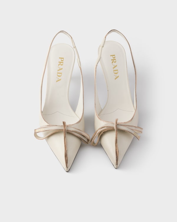 Escarpins à bride arrière en cuir - Talc Escarpins à bride arrière en cuir - Talc