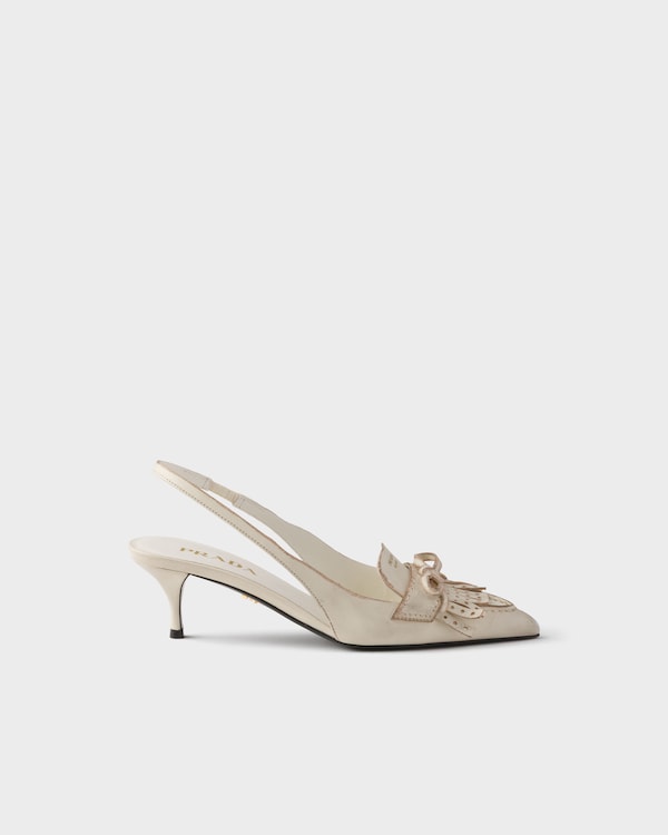 Leather slingback pumps - Chalk White Leather slingback pumps - Chalk White
