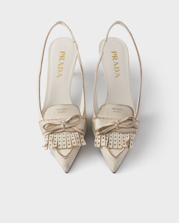 Leather slingback pumps - Chalk White Leather slingback pumps - Chalk White