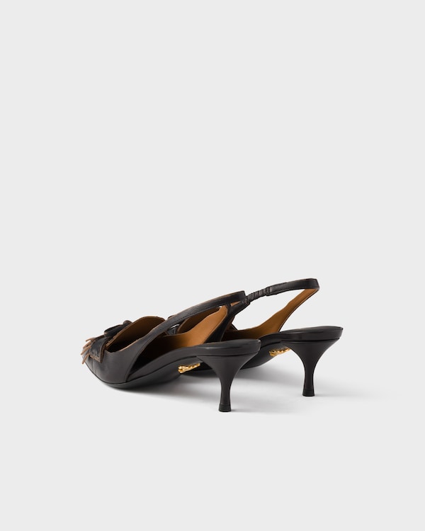 Leather slingback pumps - Black/Tan Leather slingback pumps - Black/Tan