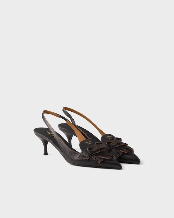 Leather slingback pumps - Black/Tan Leather slingback pumps - Black/Tan