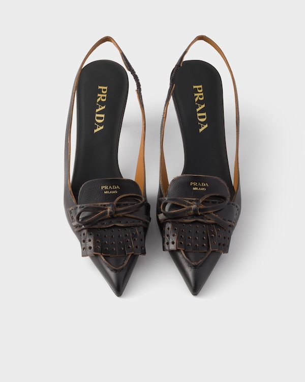 Leather slingback pumps - Black/Tan Leather slingback pumps - Black/Tan