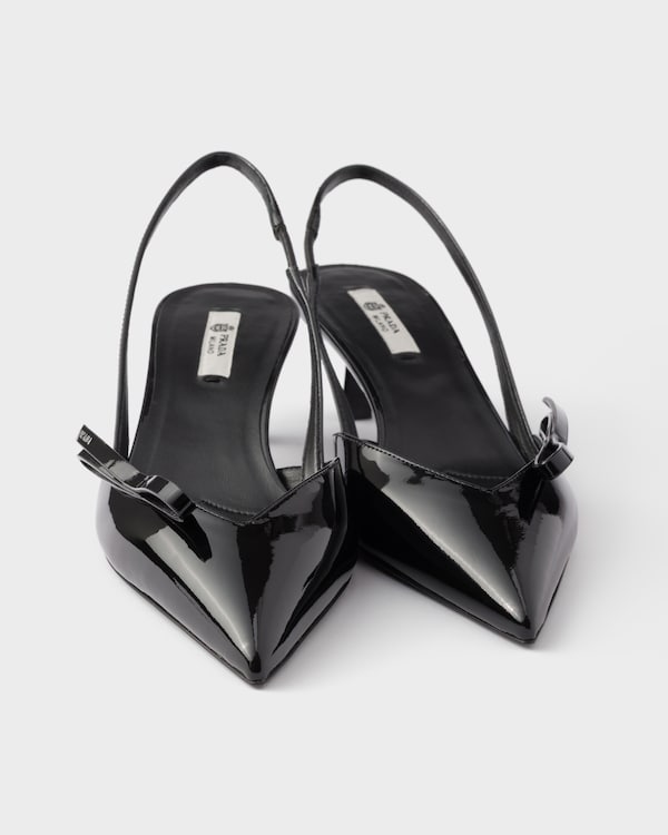 Patent leather slingback pumps - Black Patent leather slingback pumps - Black