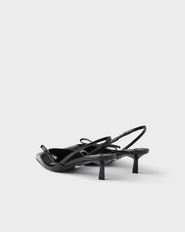 Patent leather slingback pumps - Black Patent leather slingback pumps - Black