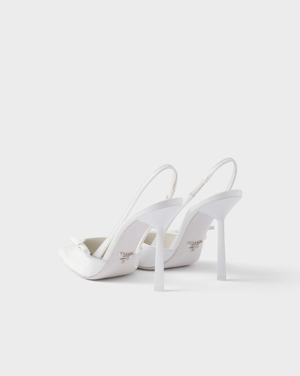 Patent leather slingback pumps - White Patent leather slingback pumps - White