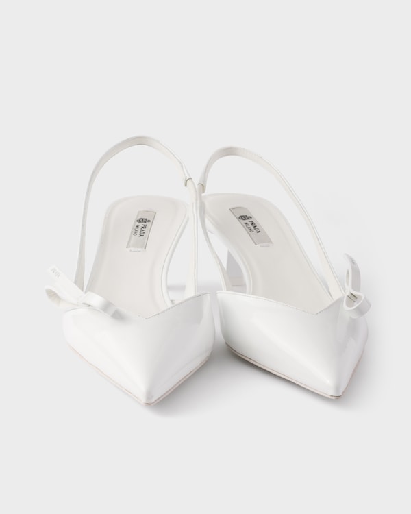 Patent leather slingback pumps - White Patent leather slingback pumps - White