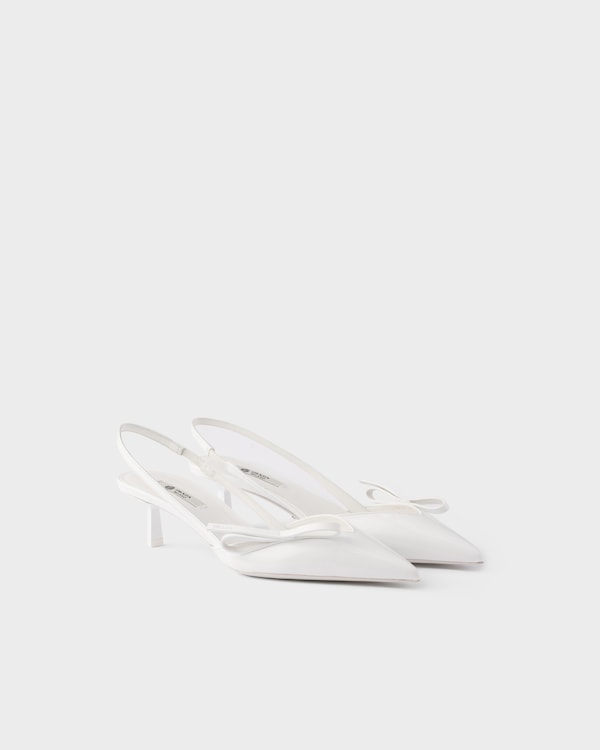 Patent leather slingback pumps - White Patent leather slingback pumps - White