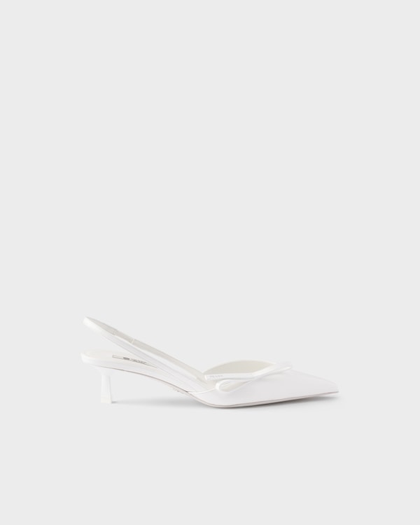 Patent leather slingback pumps - White Patent leather slingback pumps - White