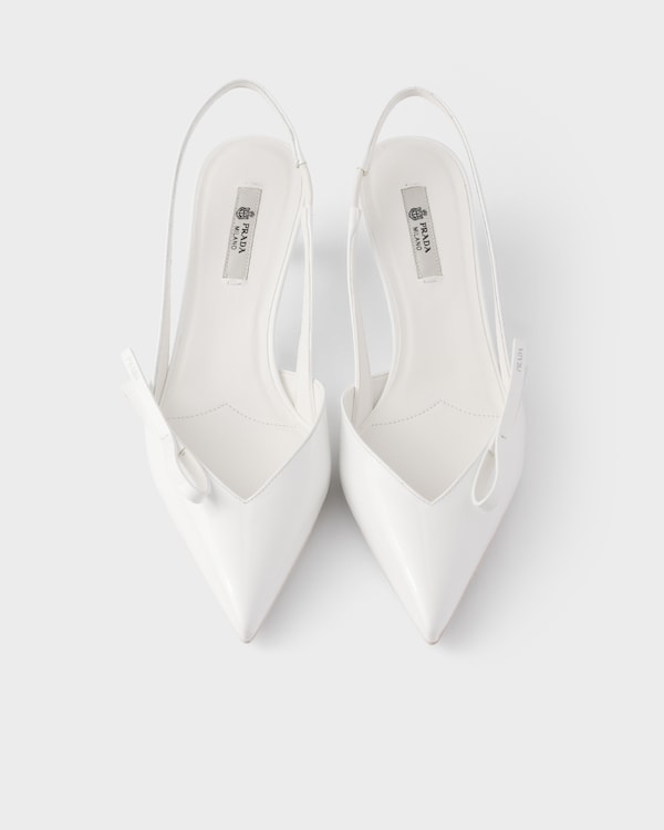 Patent leather slingback pumps - White Patent leather slingback pumps - White