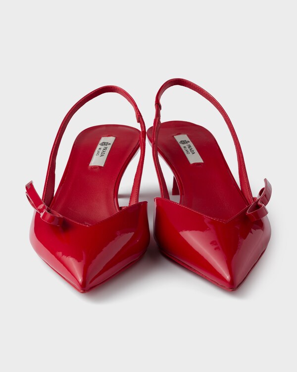 Zapatos de tacón destalonados de charol - Rojo Zapatos de tacón destalonados de charol - Rojo