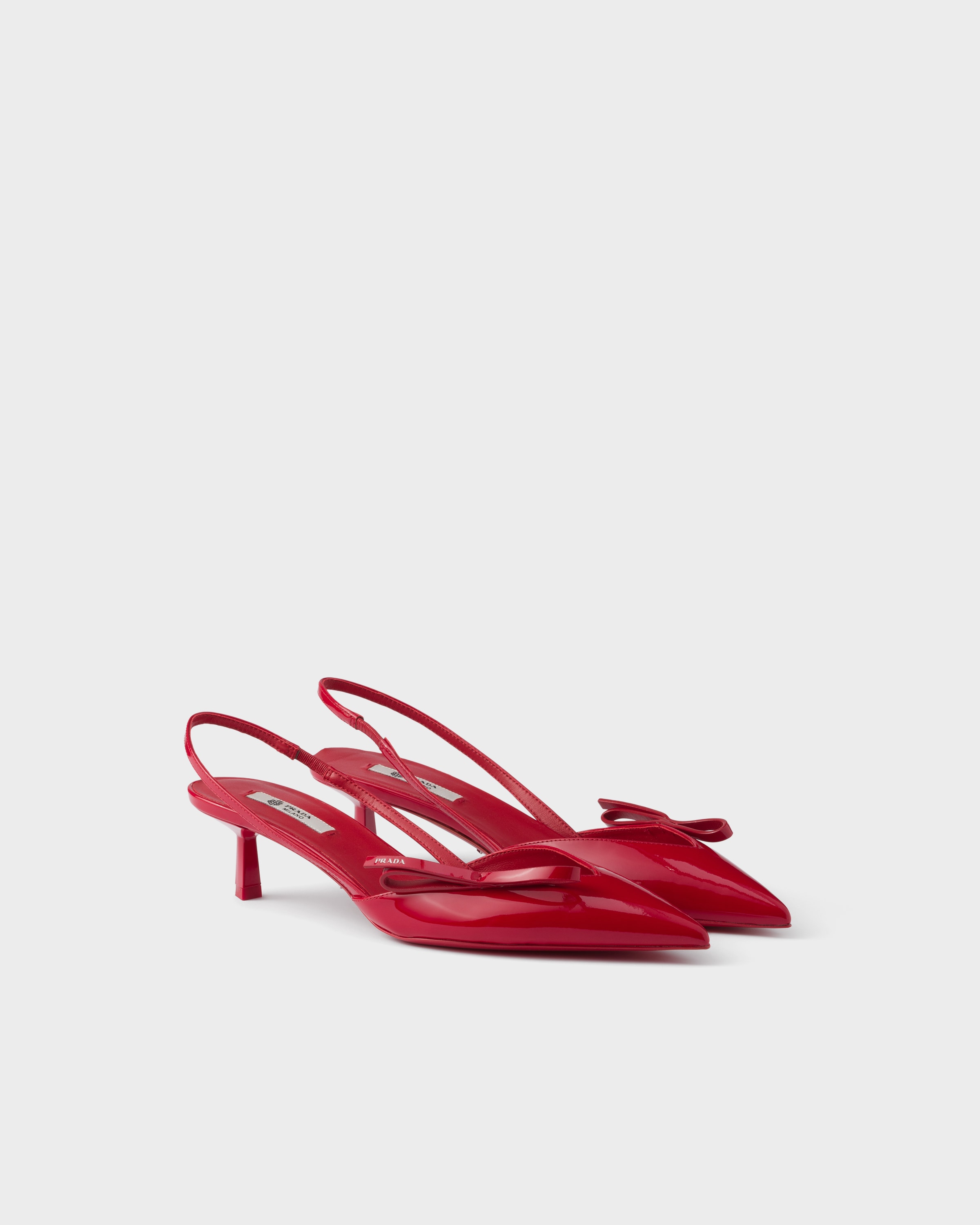 Red Patent leather slingback pumps | PRADA - United States