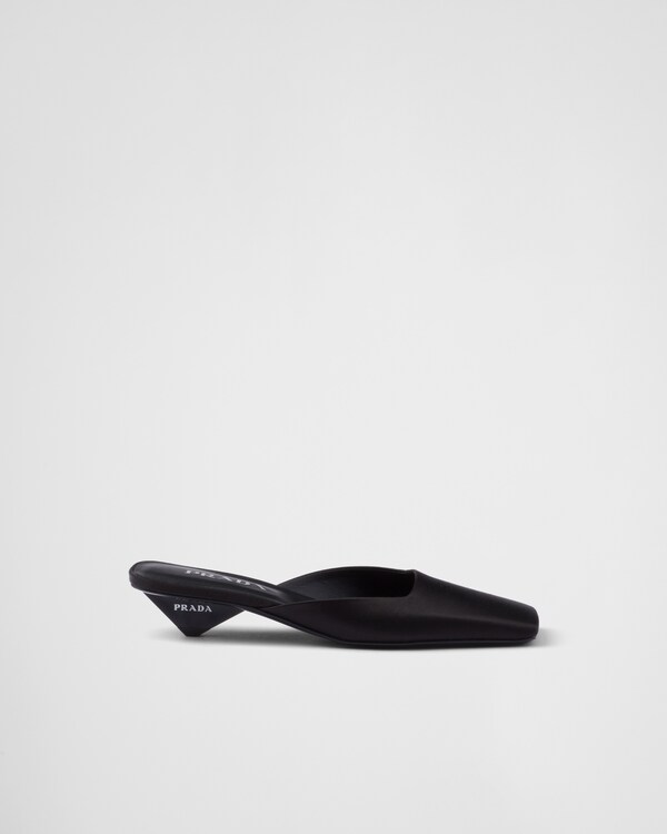 Black Satin Mules | PRADA