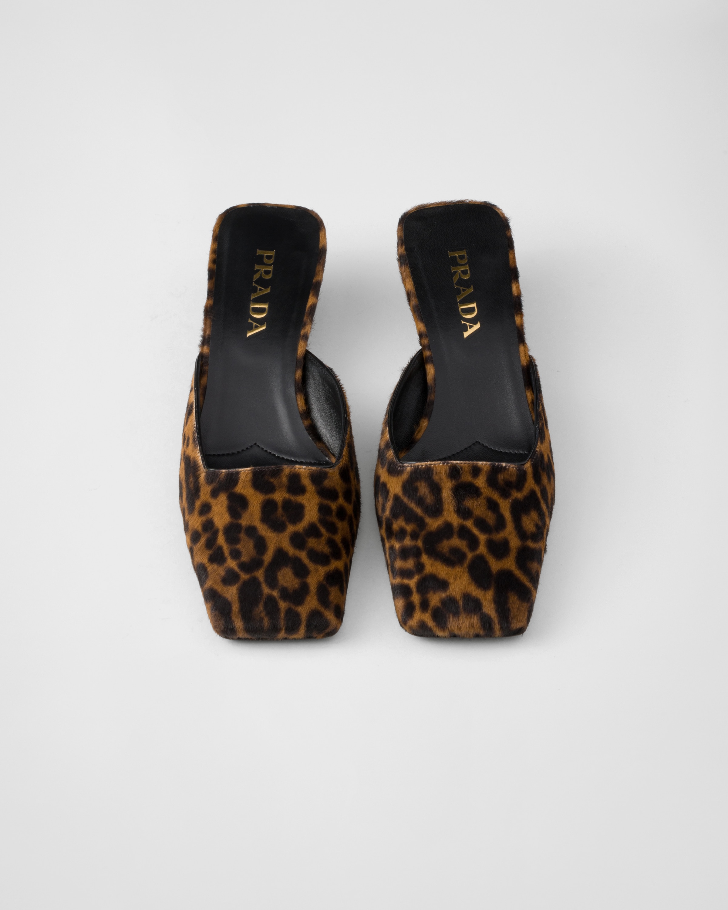 Honey Printed Leather Slides PRADA