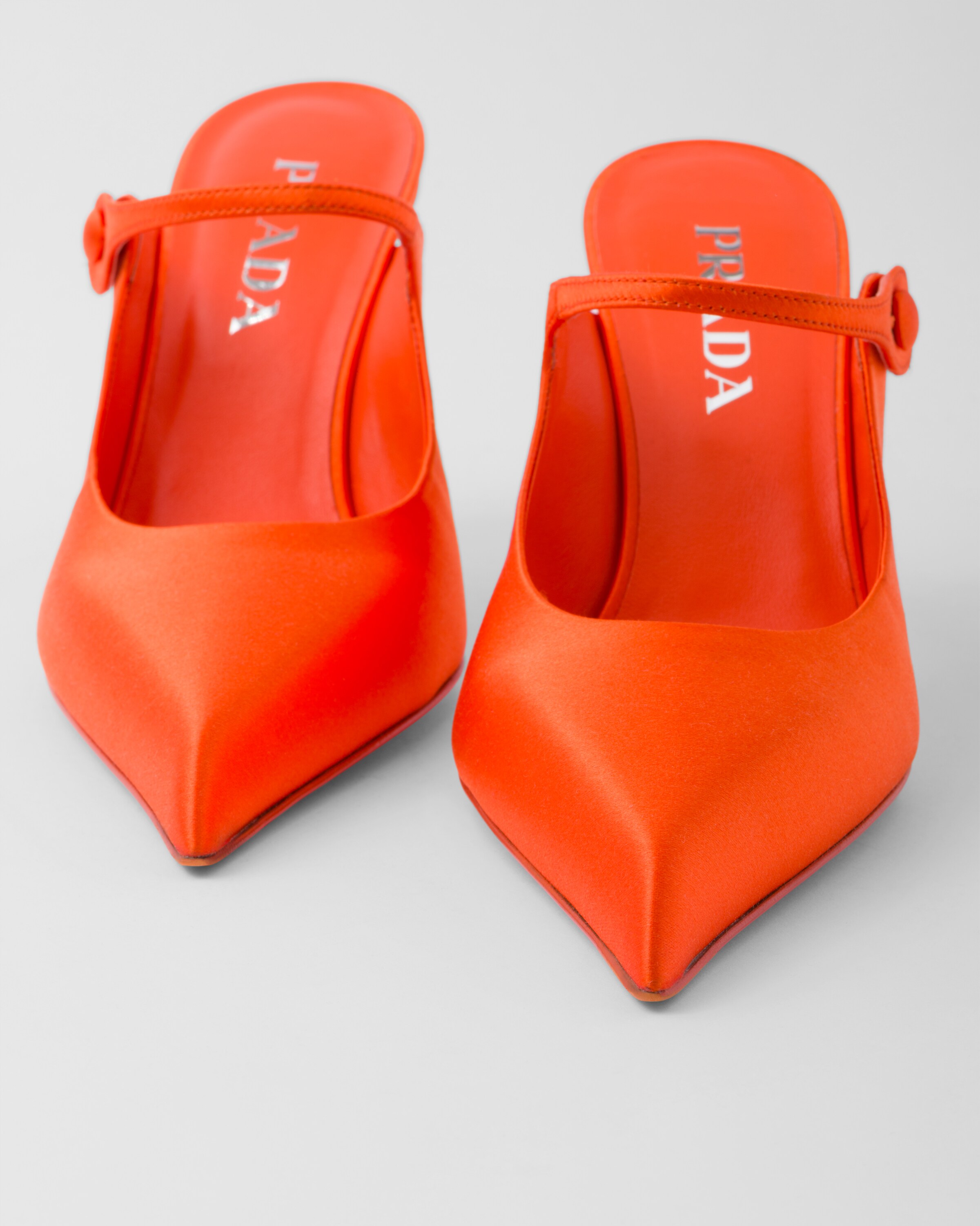 Prada satin mules shop