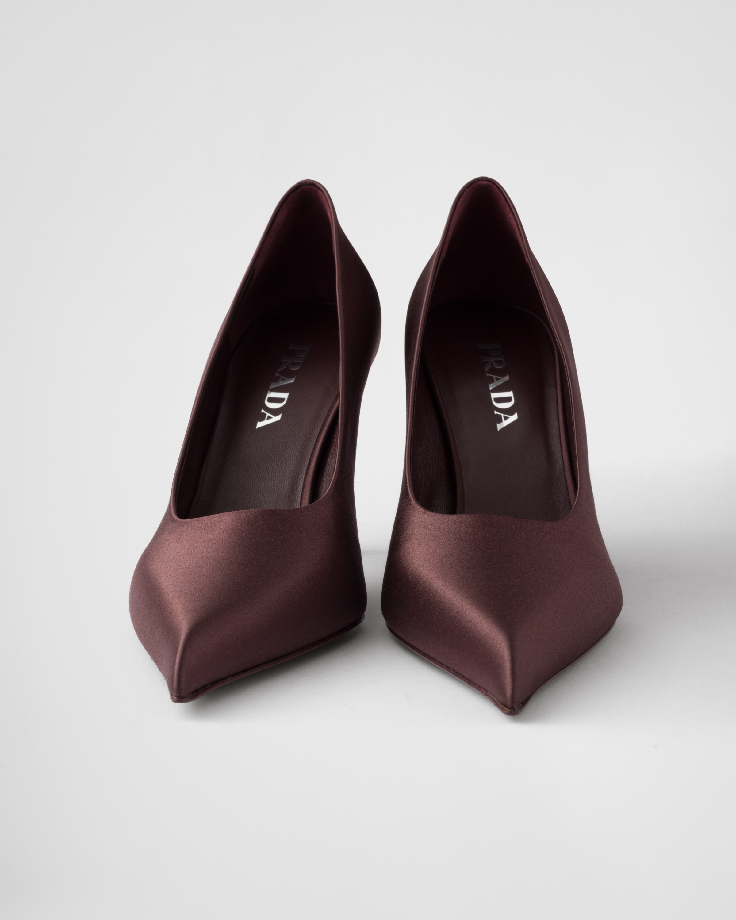 Burgundy Satin Pumps | PRADA