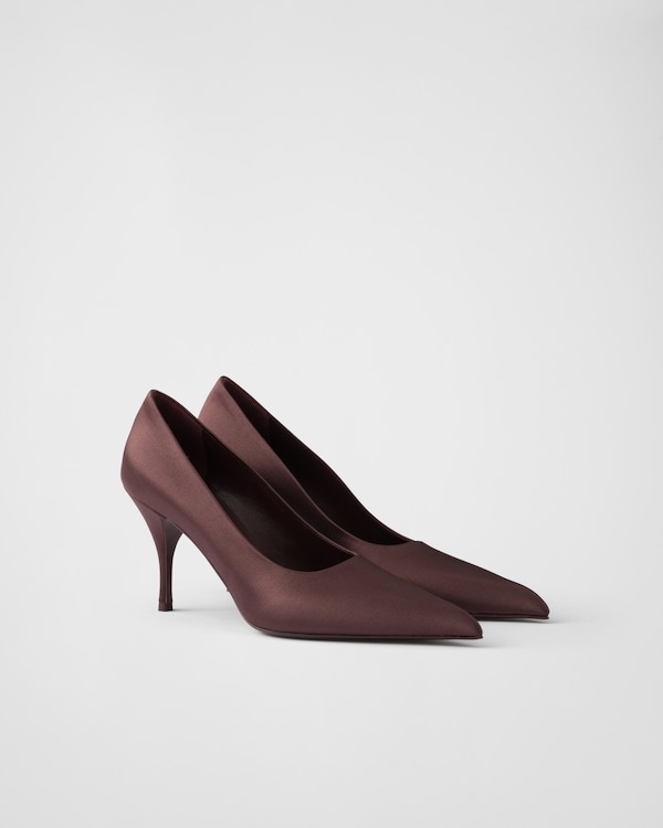 Anthracite/Astral Two-tone patent leather D'Orsay pumps | PRADA Anthracite/Astral Two-tone patent leather D'Orsay pumps | PRADA