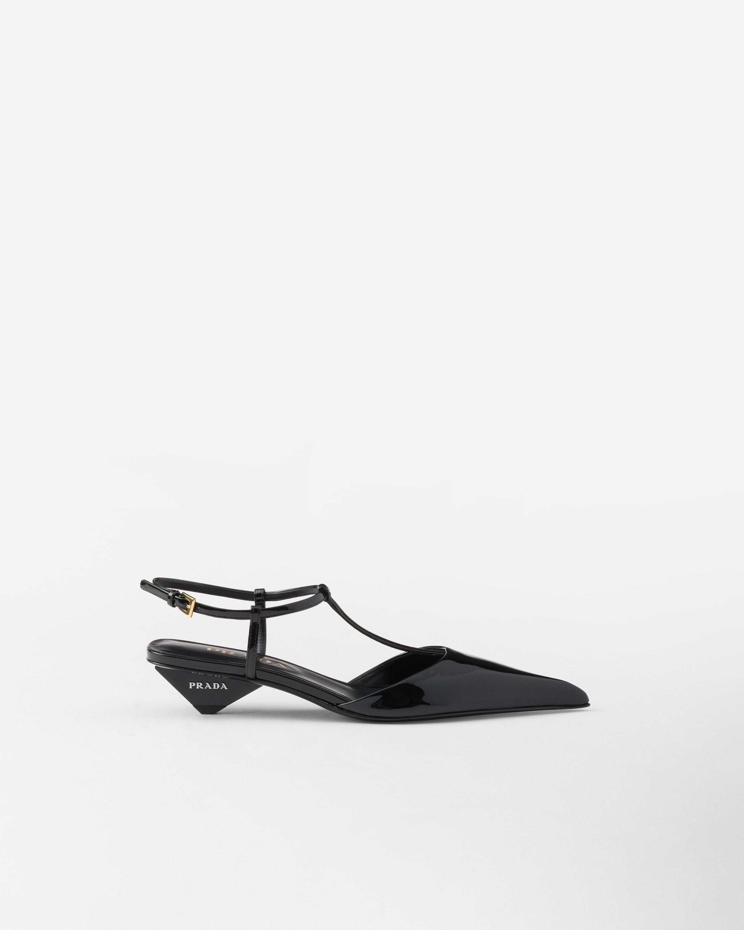 ブラック パテントレザー スリングバックパンプス | PRADA ブラック パテントレザー スリングバックパンプス | PRADA