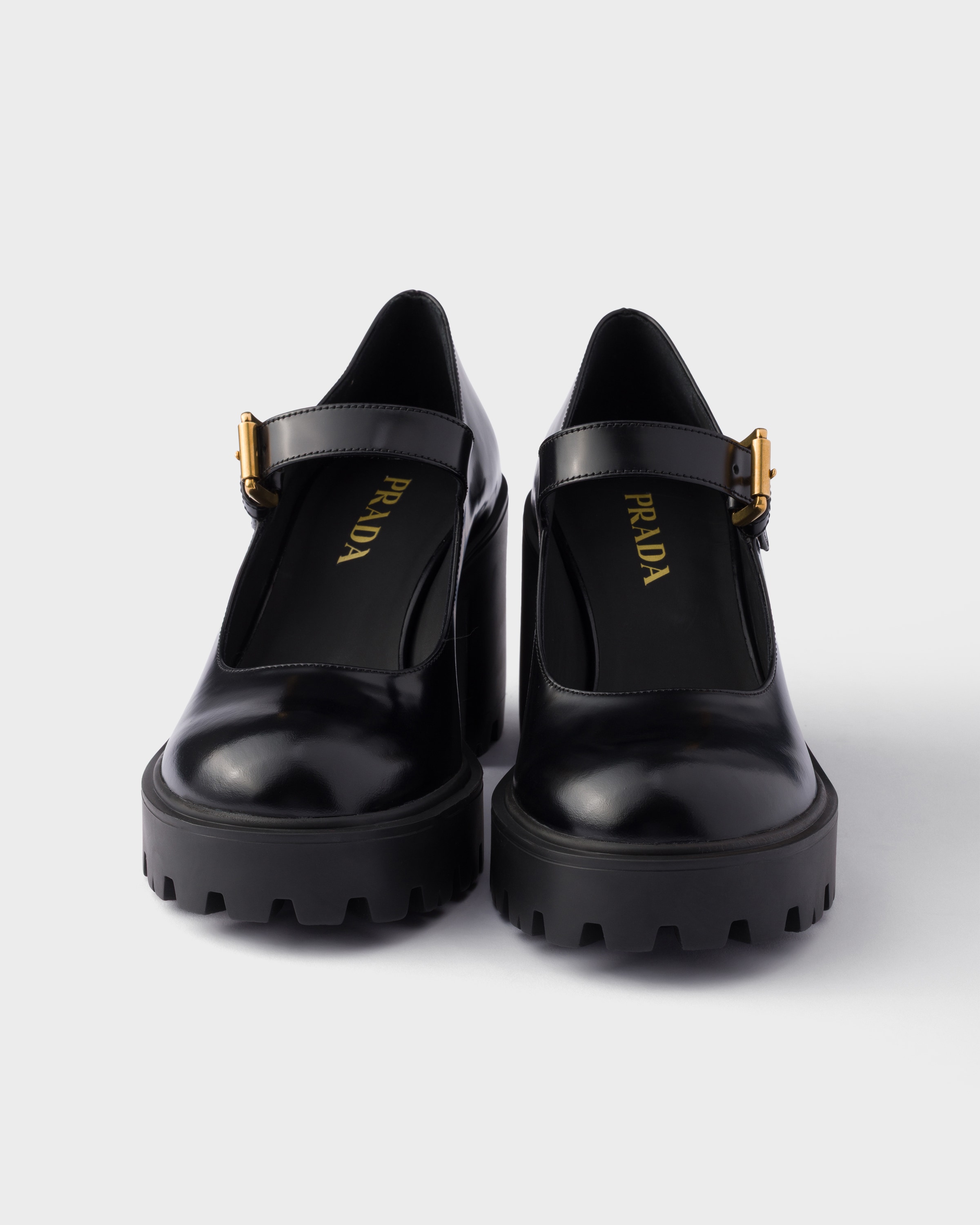 ブラック ブラッシュドレザー パンプス | PRADA - 日本