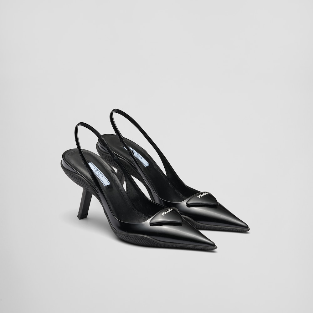 Prada حذاء slingback من الجلد المصقول 1