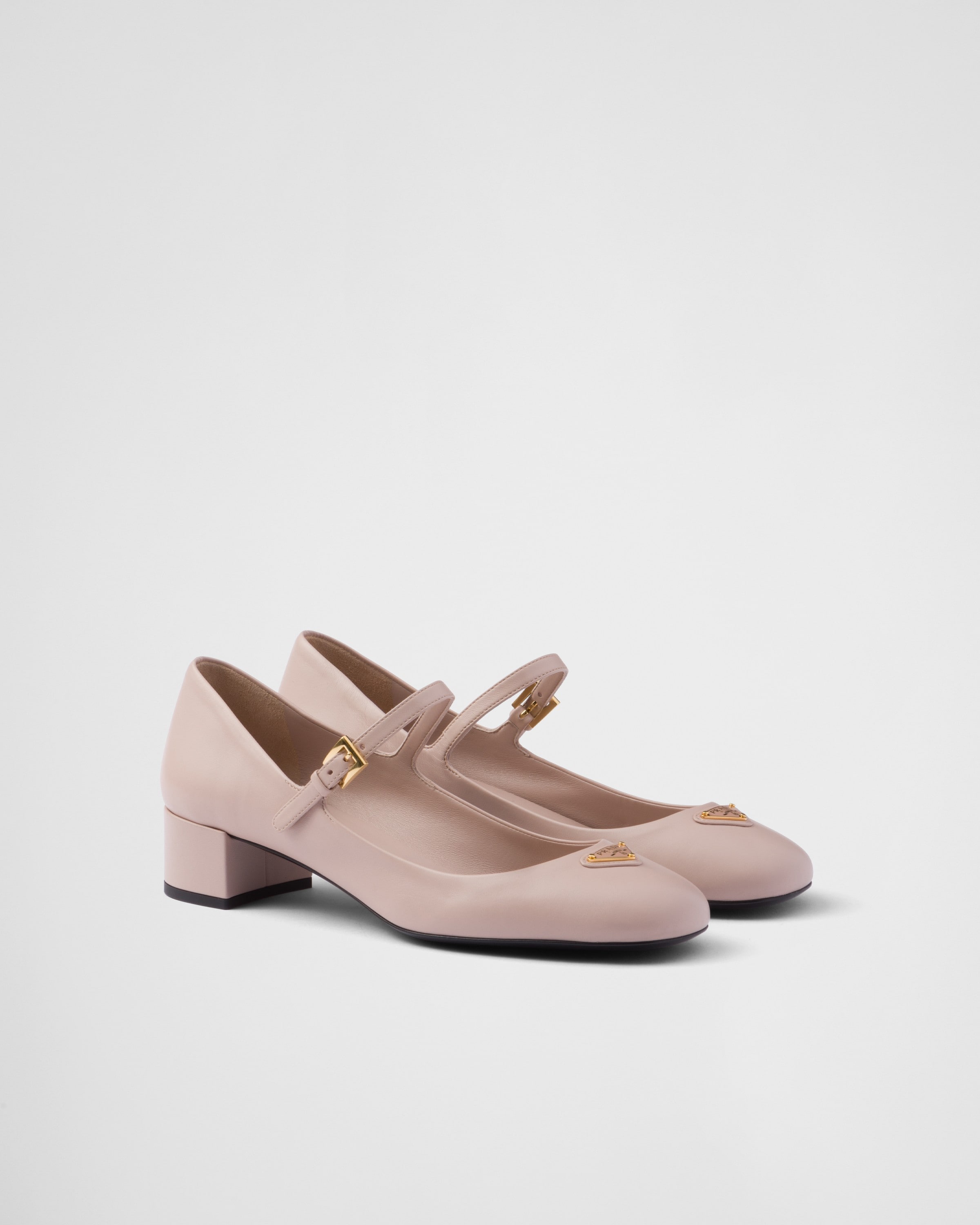 Shop Prada Nappa Leather Mary Jane Pumps In Water Lily