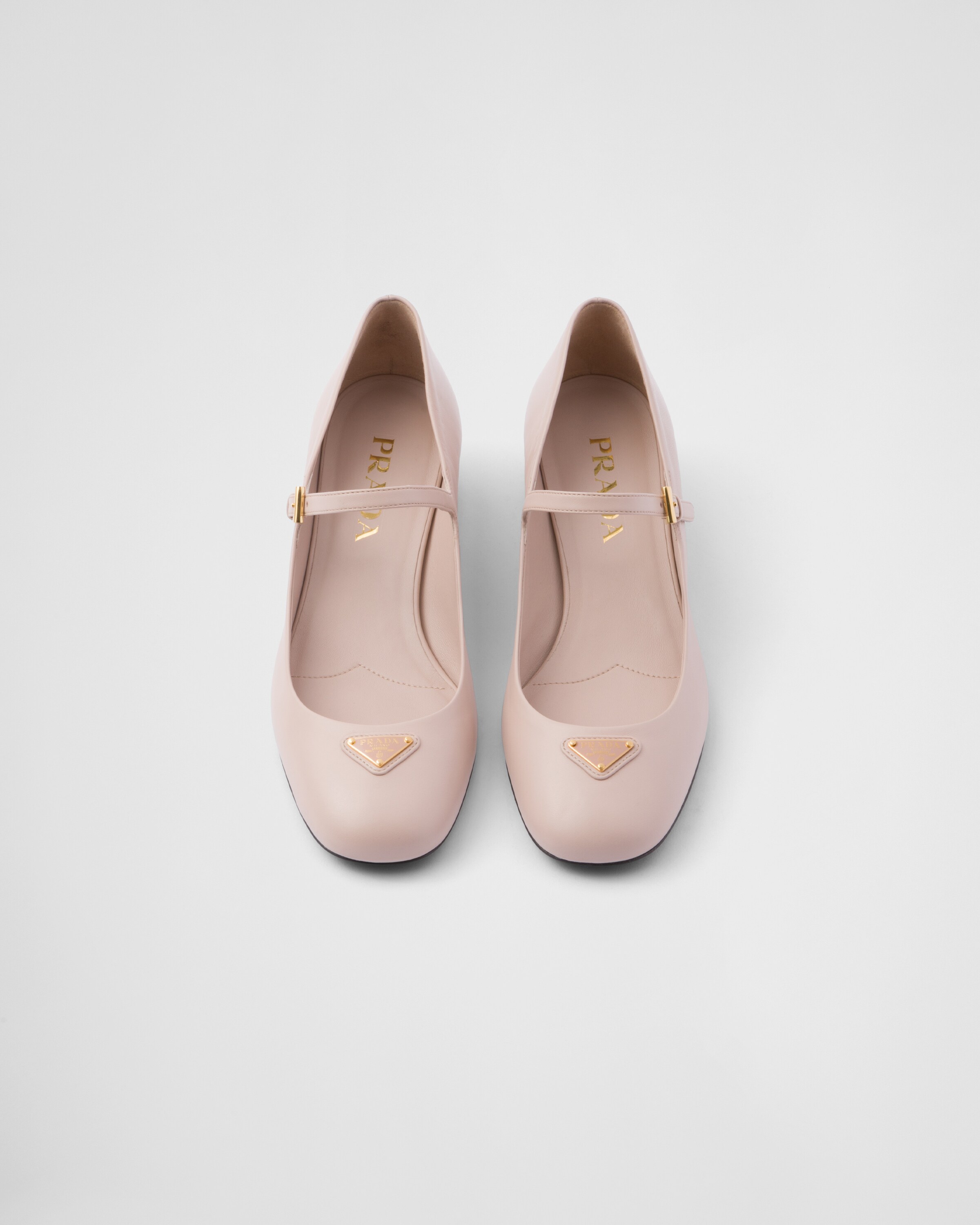 Shop Prada Nappa Leather Mary Jane Pumps In Water Lily