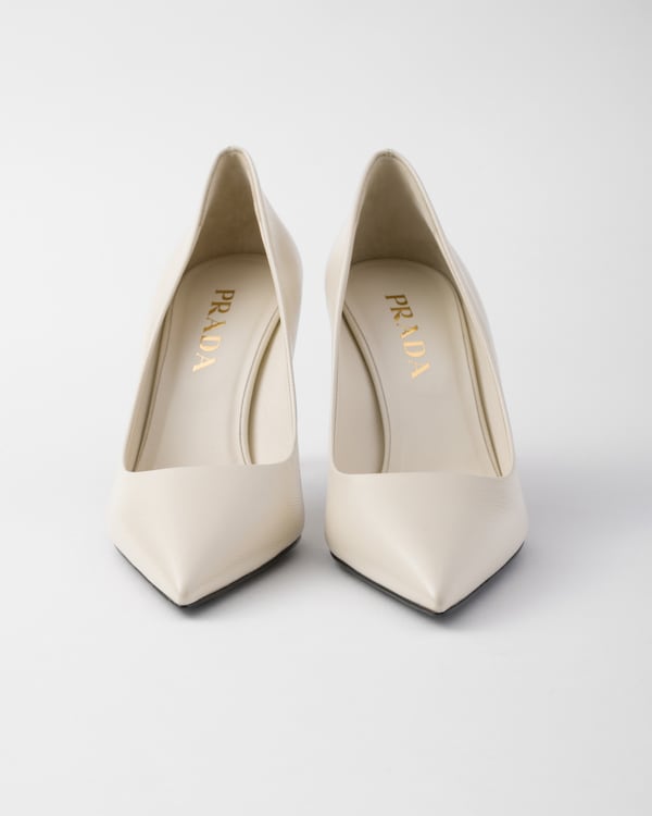 Patent Saffiano leather pumps - Ivory Patent Saffiano leather pumps - Ivory