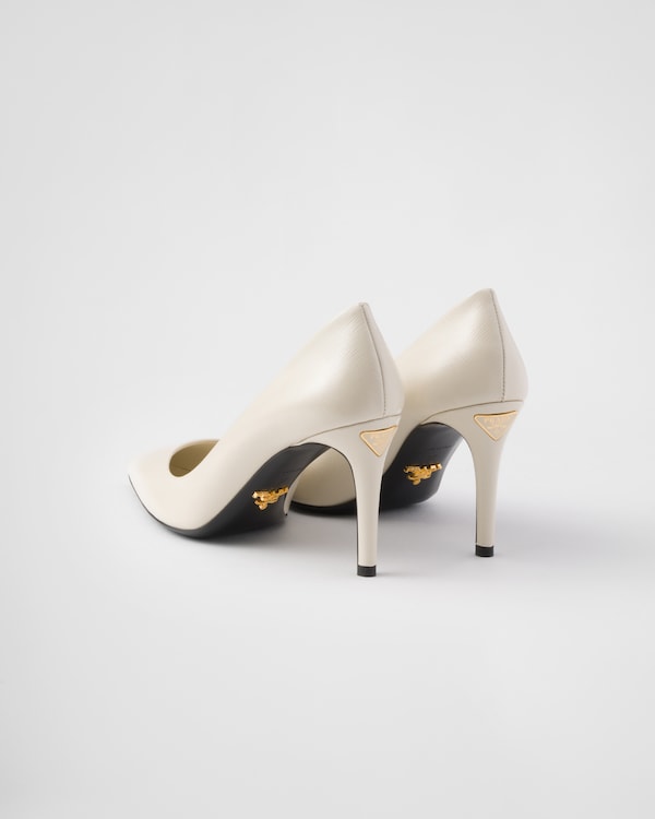Patent Saffiano leather pumps - Ivory Patent Saffiano leather pumps - Ivory