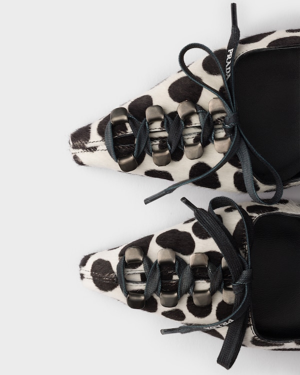Printed leather pumps - White/Black Printed leather pumps - White/Black
