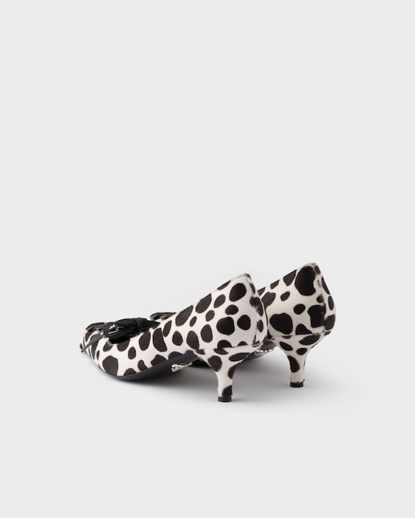 Printed leather pumps - White/Black Printed leather pumps - White/Black