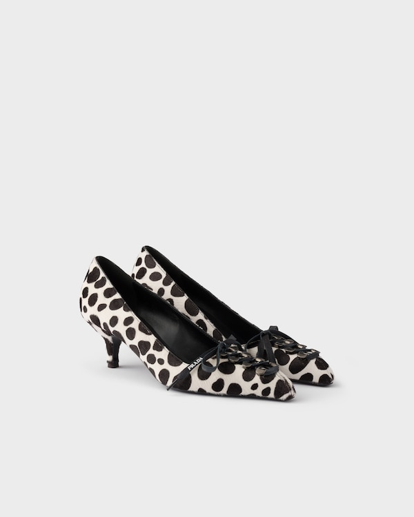Printed leather pumps - White/Black Printed leather pumps - White/Black
