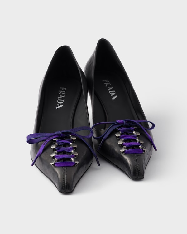Pumps aus antikisiertem Leder - Schwarz Pumps aus antikisiertem Leder - Schwarz