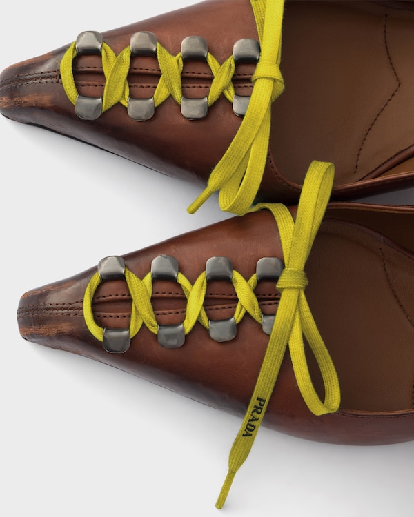 Pumps aus antikisiertem Leder - Kakaobraun Pumps aus antikisiertem Leder - Kakaobraun