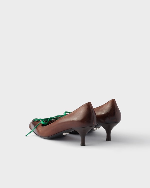 Pumps aus antikisiertem Leder - Kakaobraun Pumps aus antikisiertem Leder - Kakaobraun