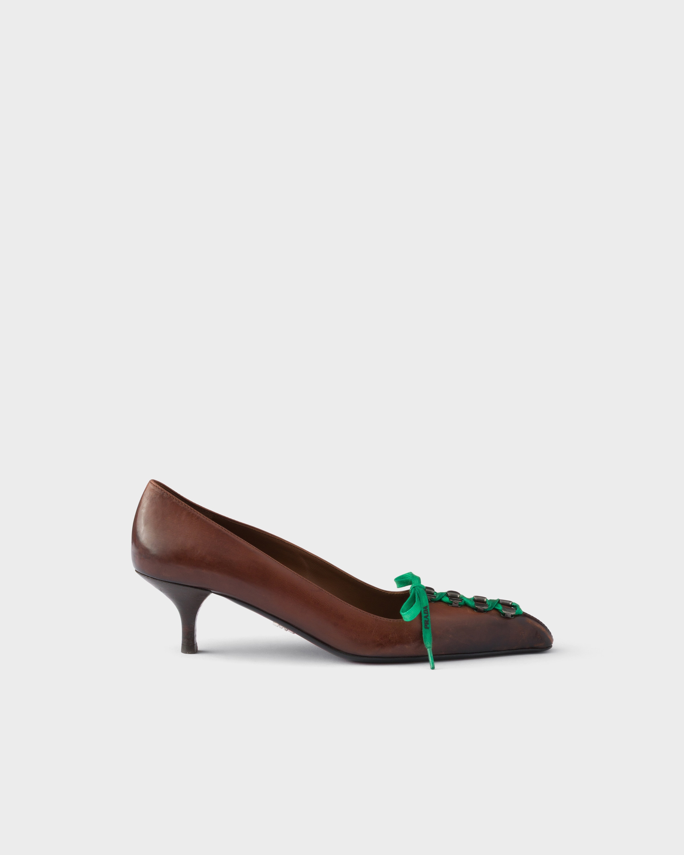 Prada Antiqued leather pumps