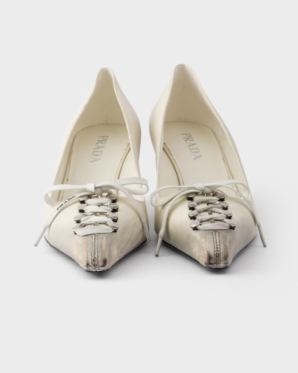 Antiqued leather pumps - Chalk White Antiqued leather pumps - Chalk White