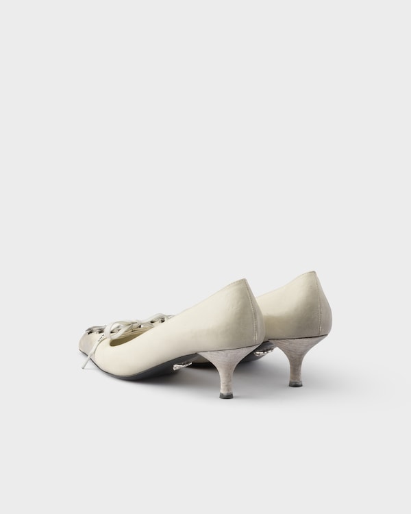 Antiqued leather pumps - Chalk White Antiqued leather pumps - Chalk White