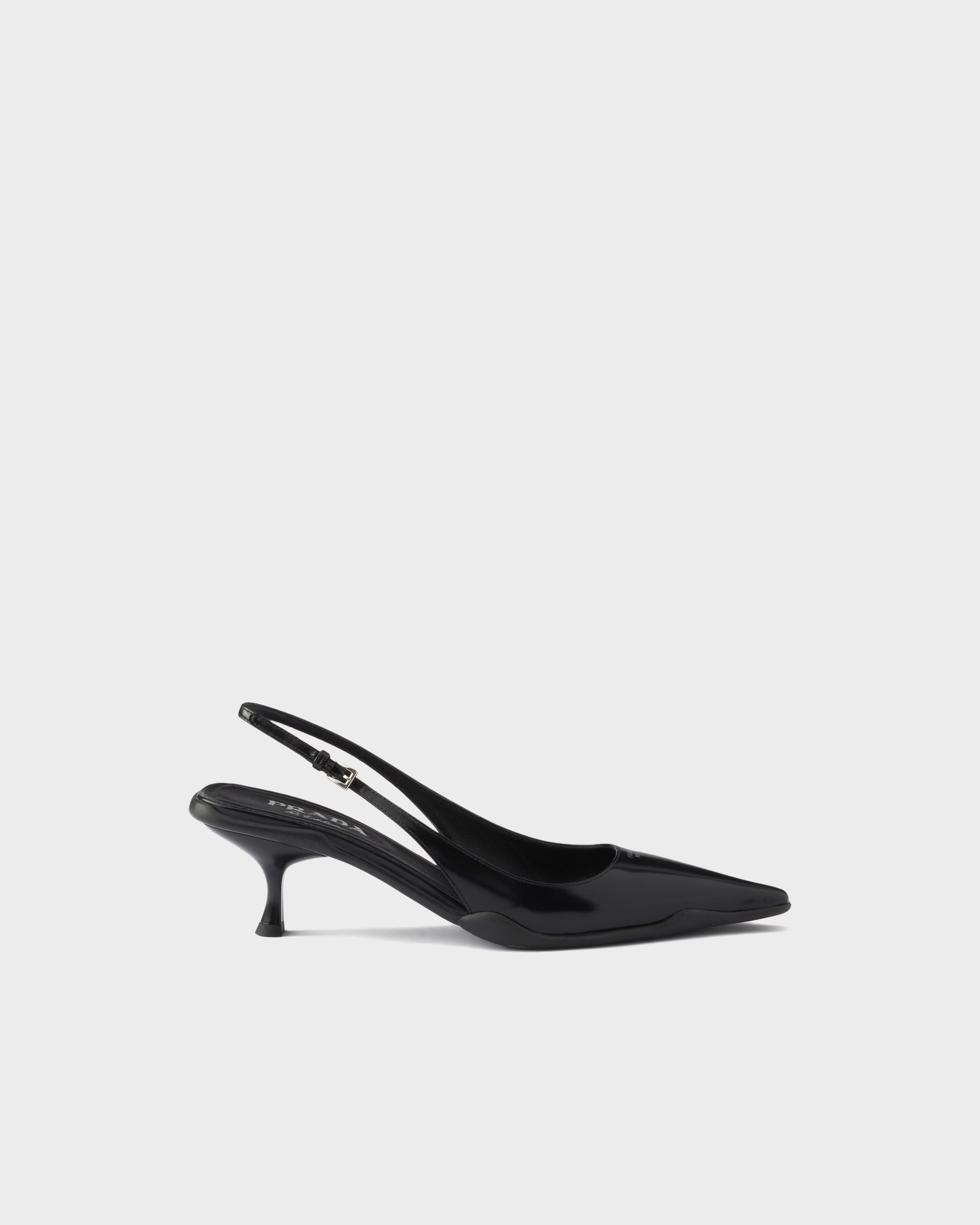 ブラック ブラッシュドレザー スリングバックパンプス | PRADA - 日本