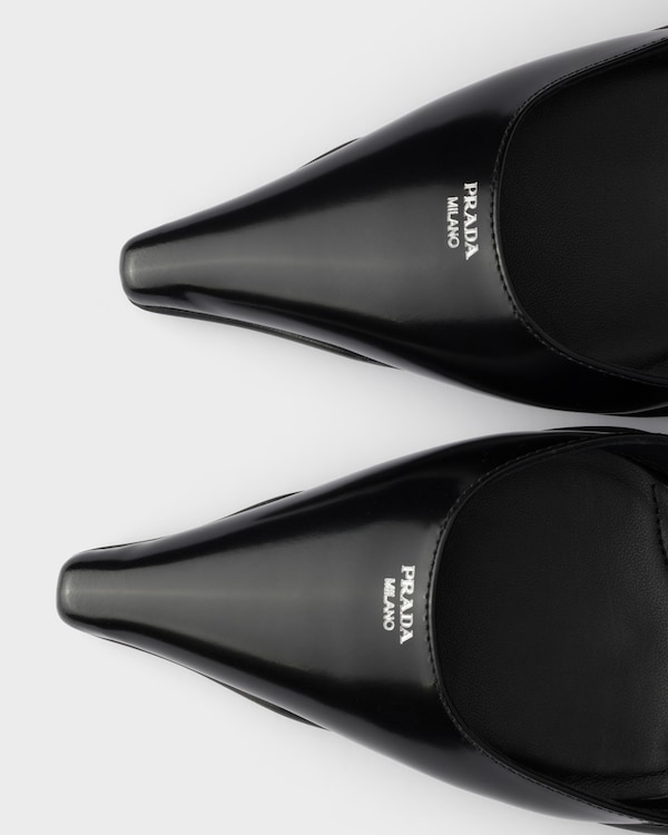 Brushed leather D'Orsay pumps - Black Brushed leather D'Orsay pumps - Black