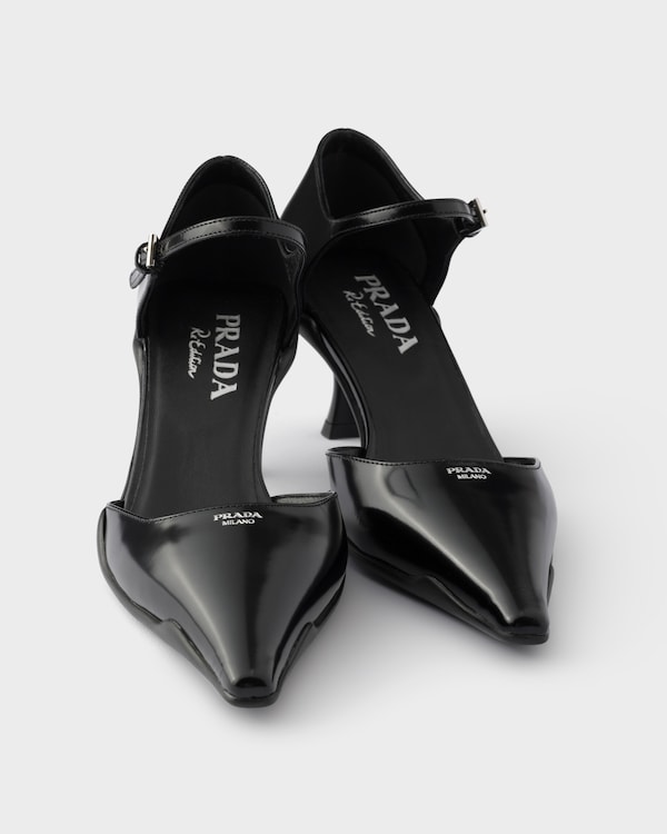 Brushed leather D'Orsay pumps - Black Brushed leather D'Orsay pumps - Black