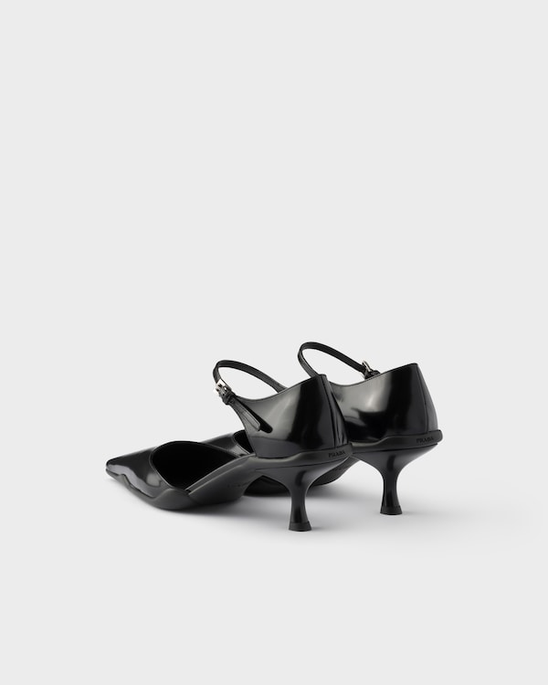 Brushed leather D'Orsay pumps - Black Brushed leather D'Orsay pumps - Black