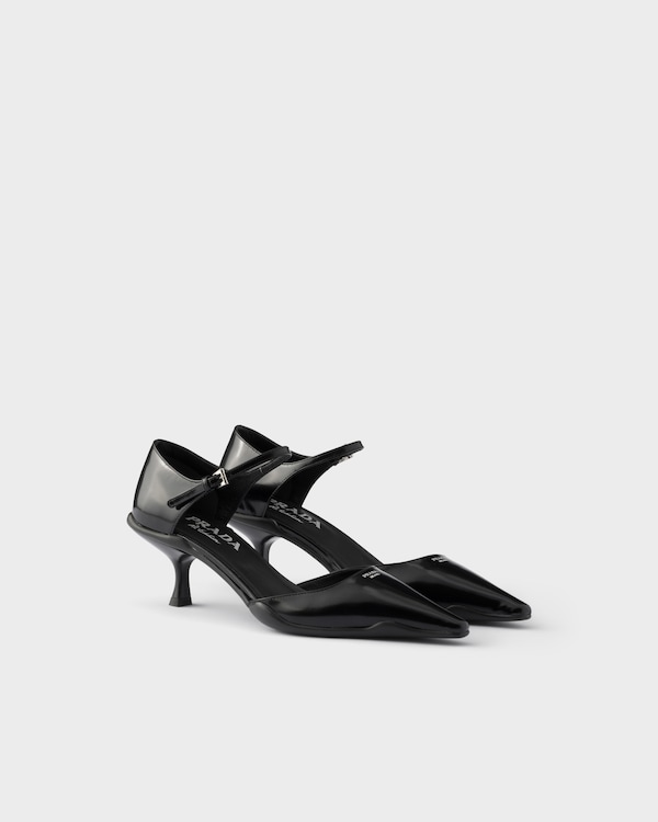 Brushed leather D'Orsay pumps - Black Brushed leather D'Orsay pumps - Black